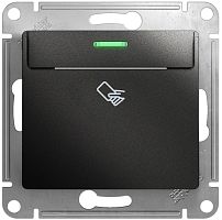 Выключатель карточный с подсветкой без рамки Systeme Electric Glossa 1-кл. антрацит картинка